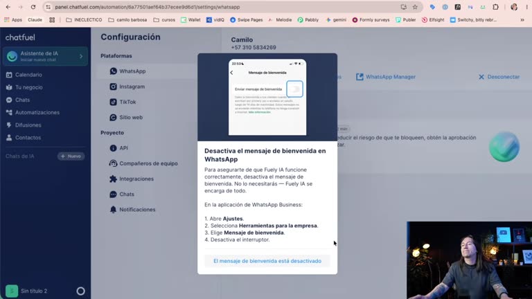 apagar bienvenida