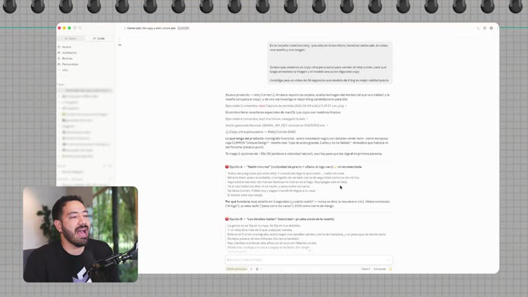 copy generado en el editor