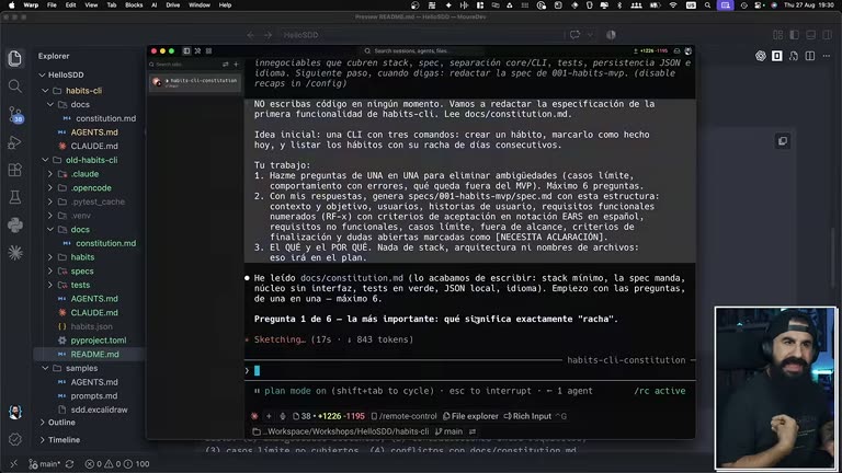 prompt de spec + primera pregunta